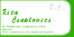 rita csaplovics business card